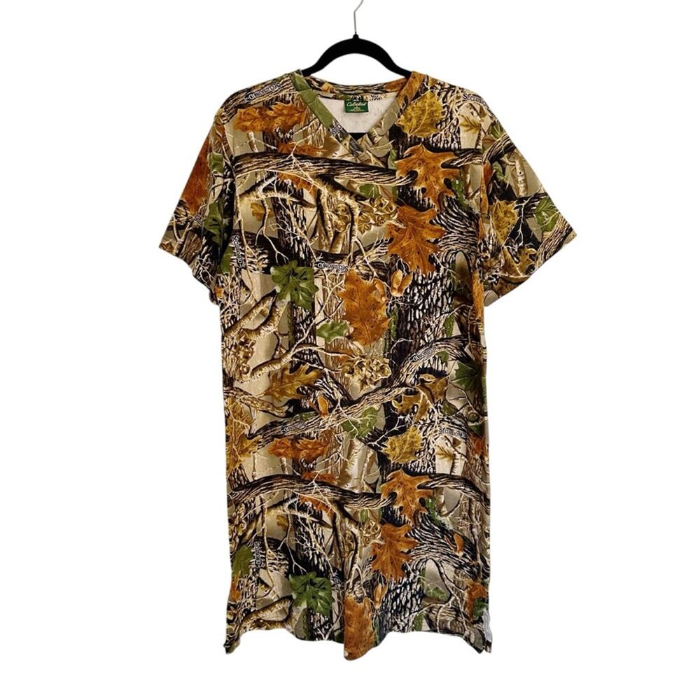 Cabela’s Seclusions 3D Cotton Camouflage V-Neck Long Sleep Tee Dress
